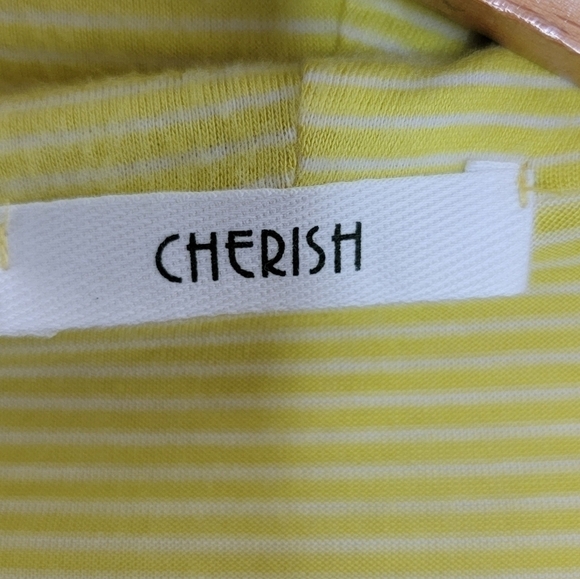 Cherish | Vibrant Yellow Striped Single Button Cardigan - Picture 4 of 5